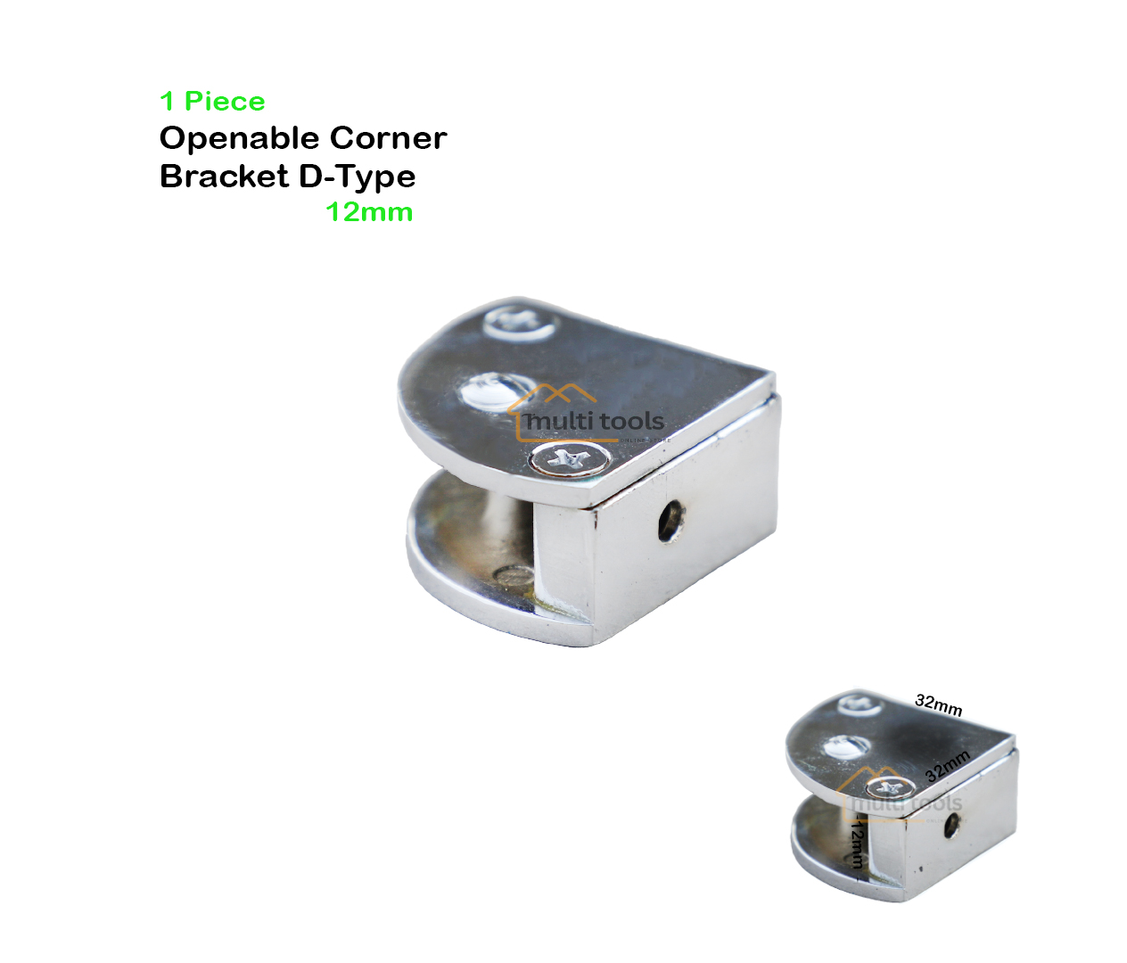 Openable Corner Bracket D-Type For 10/12mm Glass